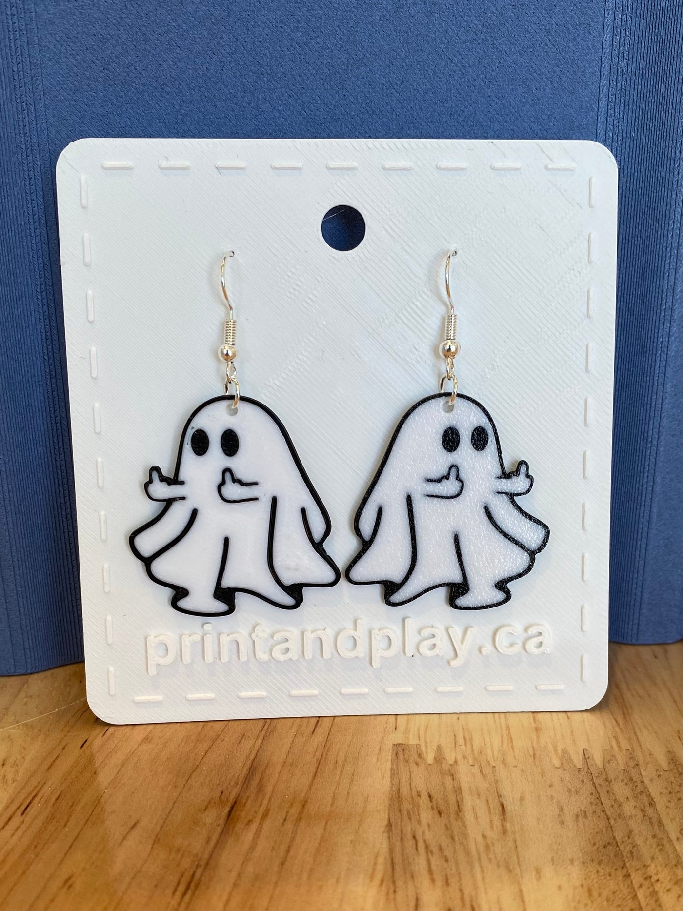 Middle Finger Ghost Earrings