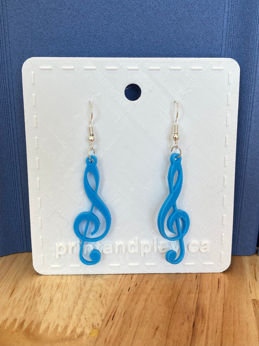 Treble Clef Earrings - Print and Play