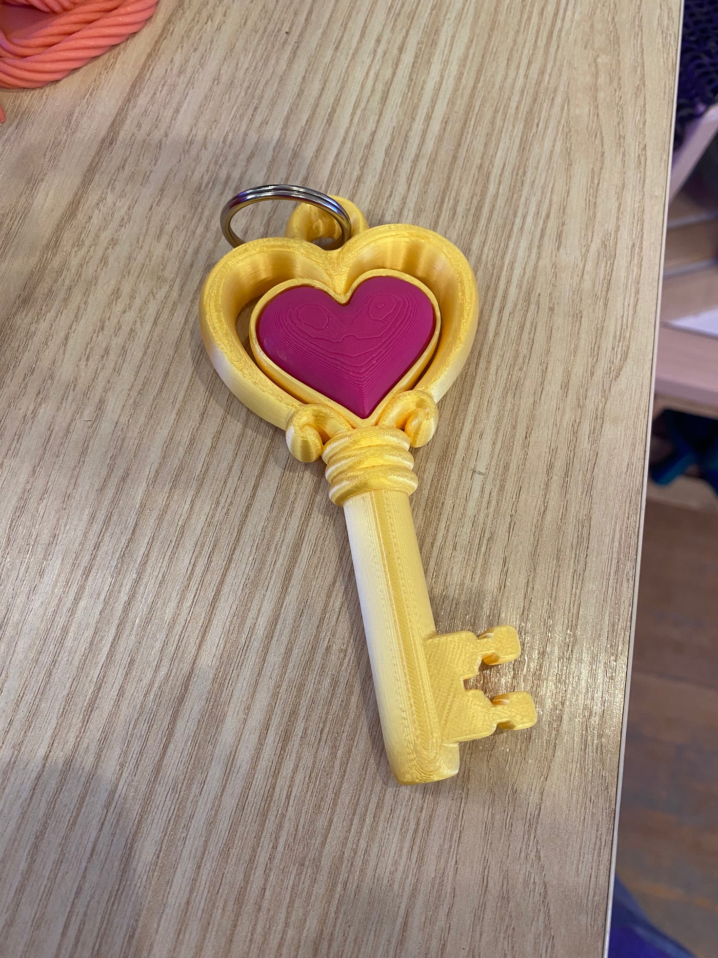 Heart Key Clicker Keychain