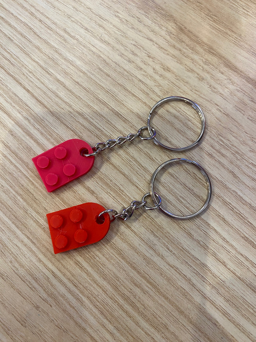 Two-Piece Brick Heart Keychain - Print and Play