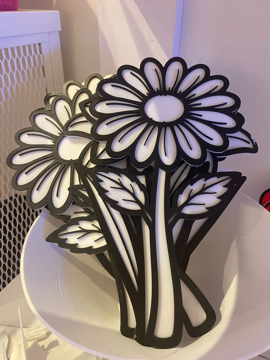 Paintable Black and White Flowers - Print and Play