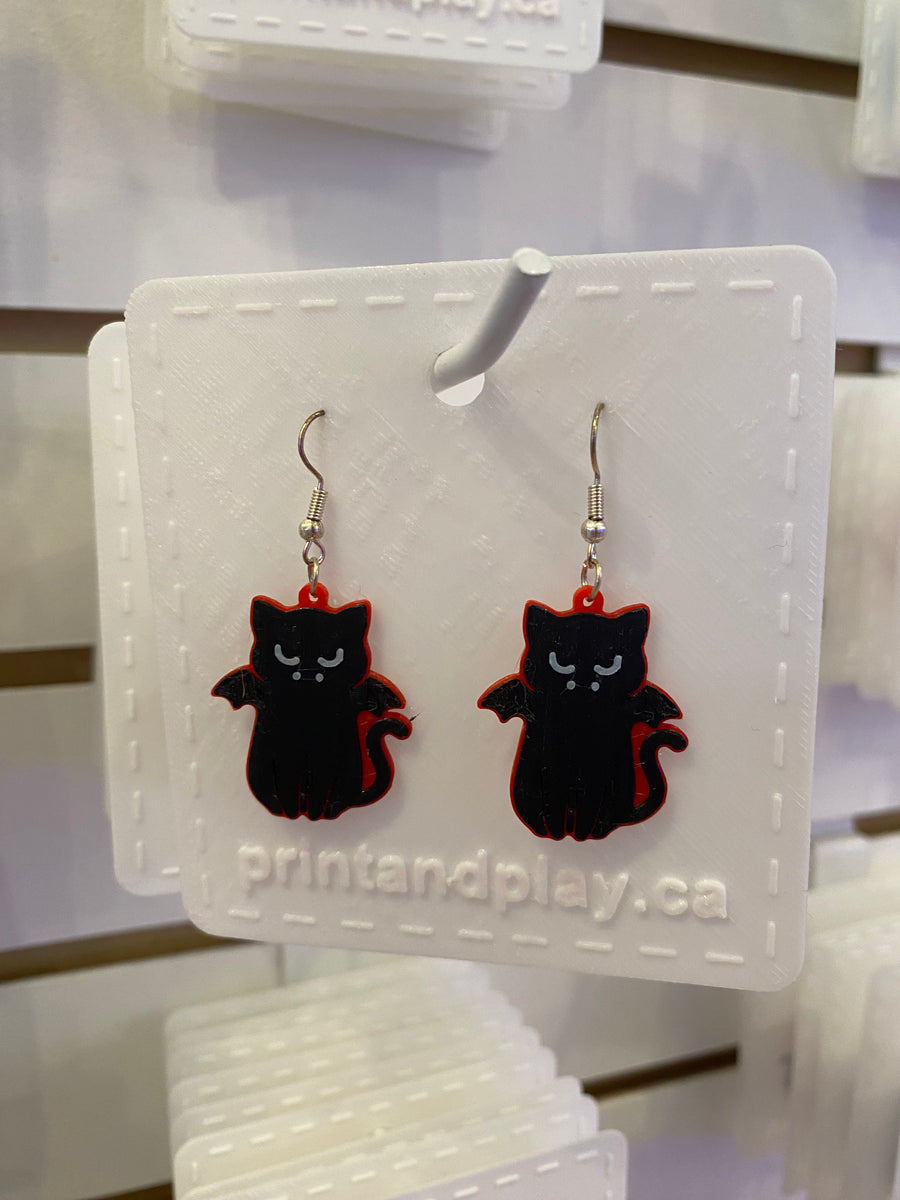 Vampire Cat Earrings - Print and Play