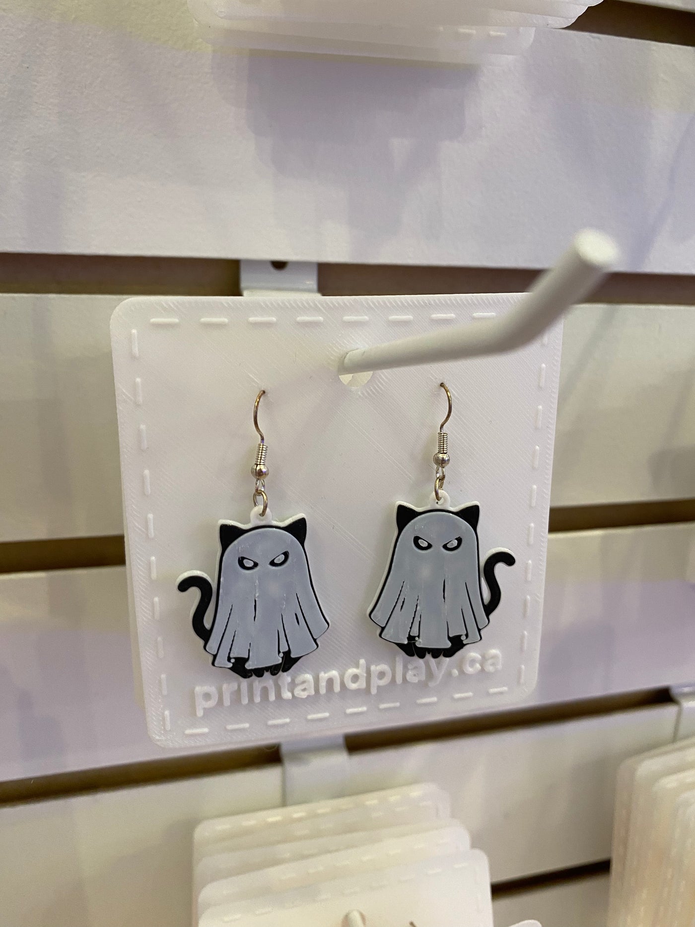 Ghost Cat Earrings - Print and Play