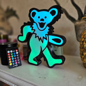 Grateful Dead Bear Inspired Lightbox Multicolour LED
