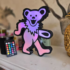 Grateful Dead Bear Inspired Lightbox Multicolour LED