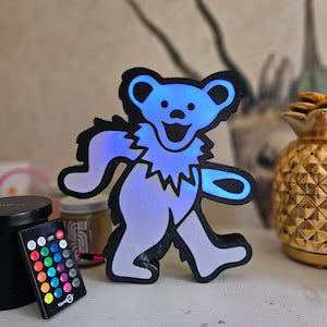 Grateful Dead Bear Inspired Lightbox Multicolour LED