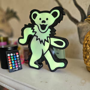 Grateful Dead Bear Inspired Lightbox Multicolour LED