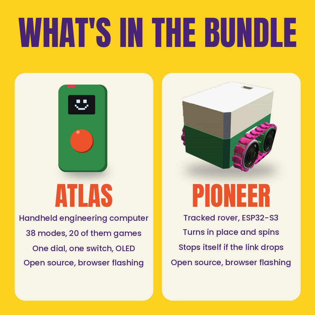 atlas and pioneer bundle: the handheld, and the rover it drives