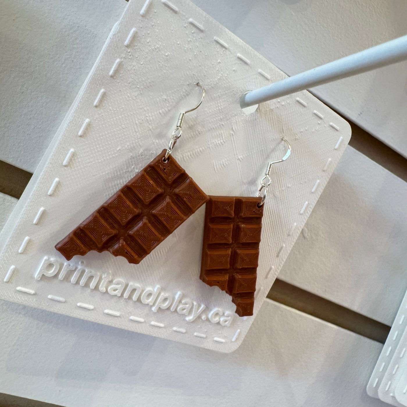 Chocolate Bar Earrings - Print and Play