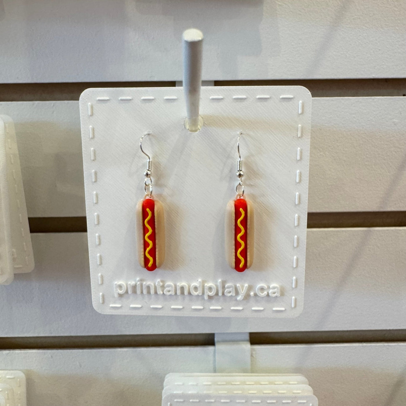 Hot Dog Earrings - Print and Play