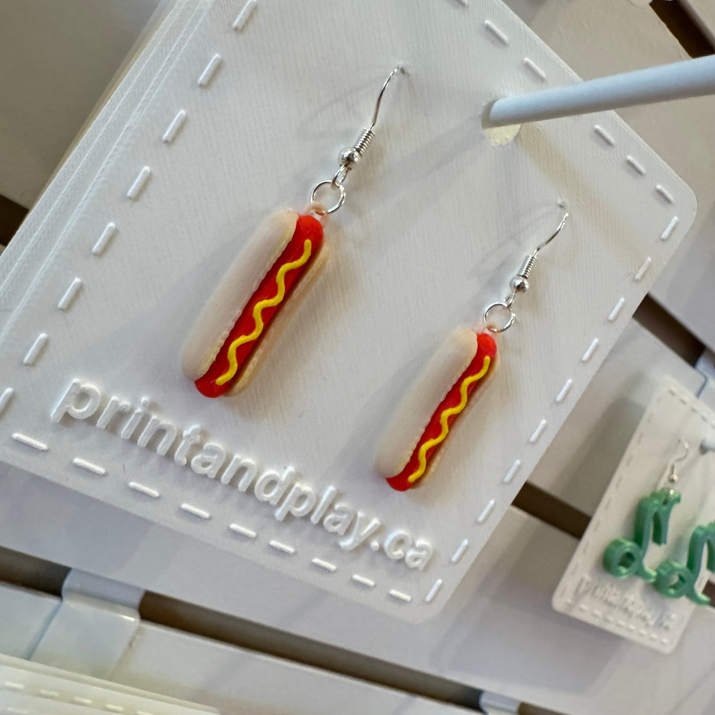 Hot Dog Earrings - Print and Play