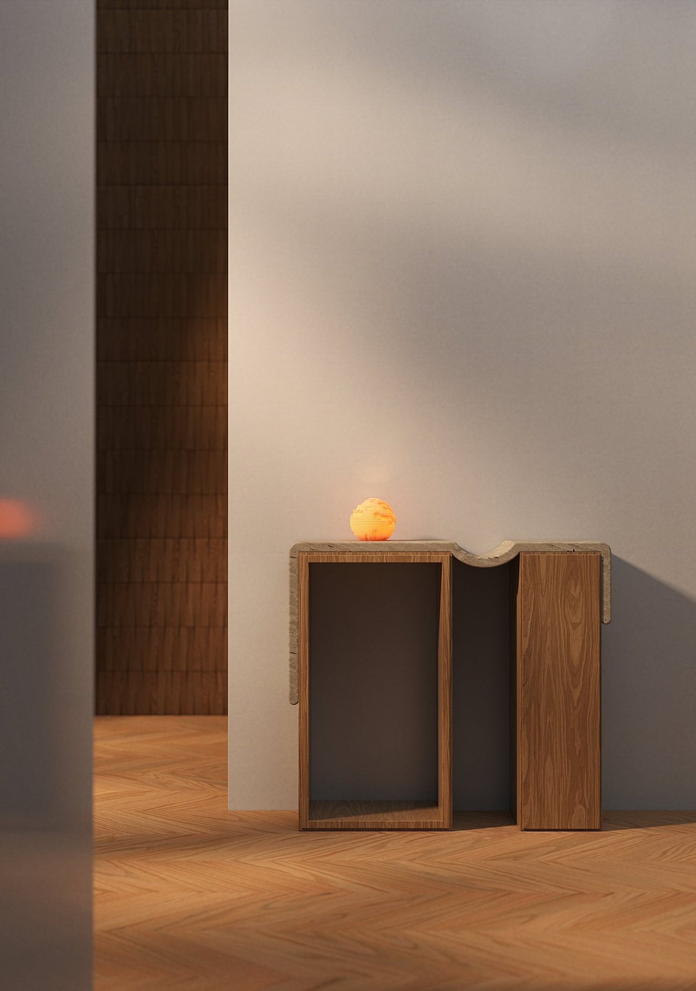 Leora Erosion Sculpted Mini Lamp - Print and Play