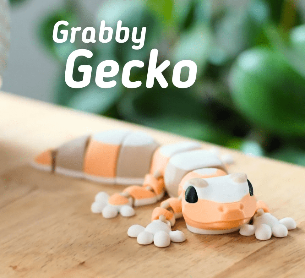 Magnetic Gecko - Articulated Fidgets by Ludo 3D Printed Flexi - Print and Play