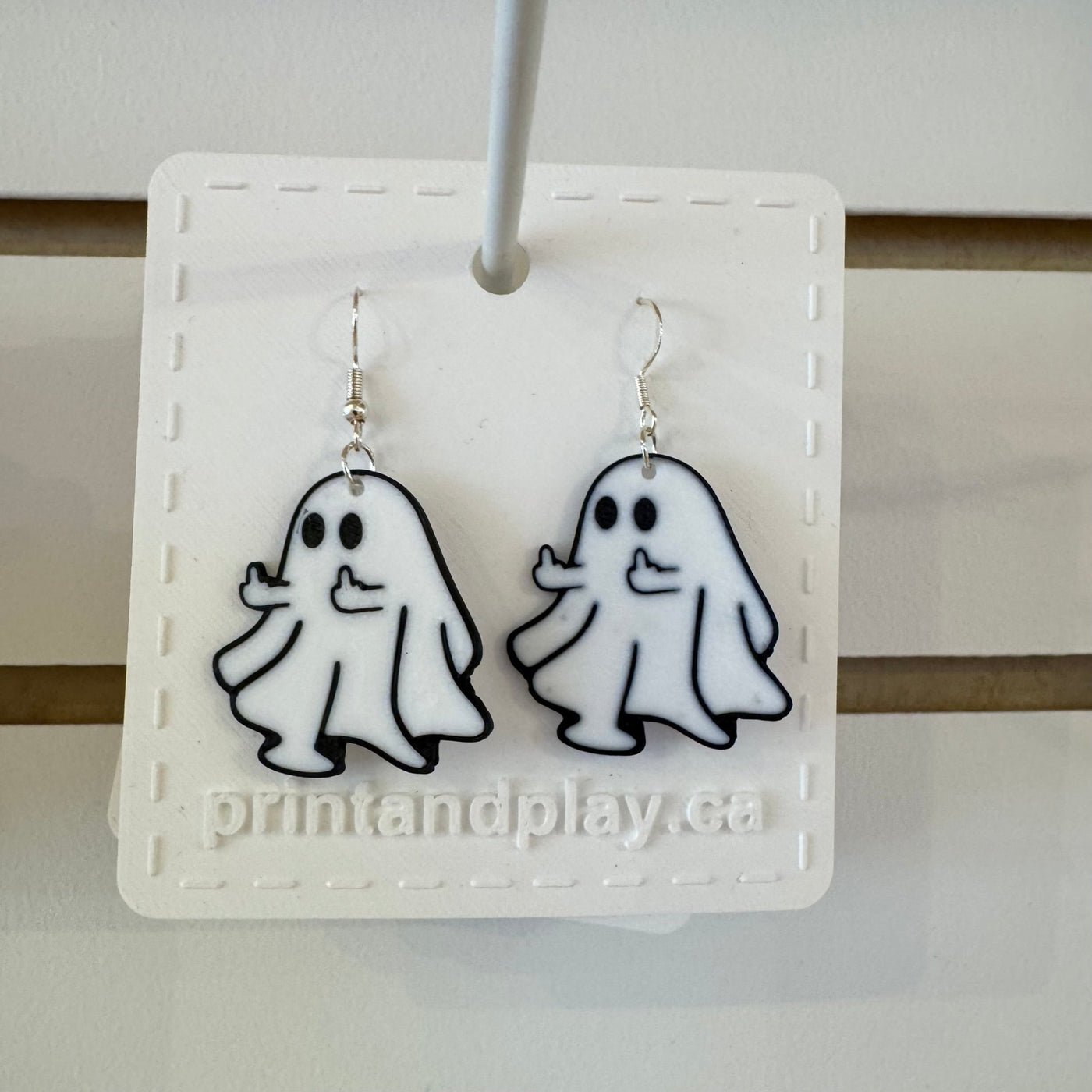 Middle Finger Ghost Earrings - Print and Play