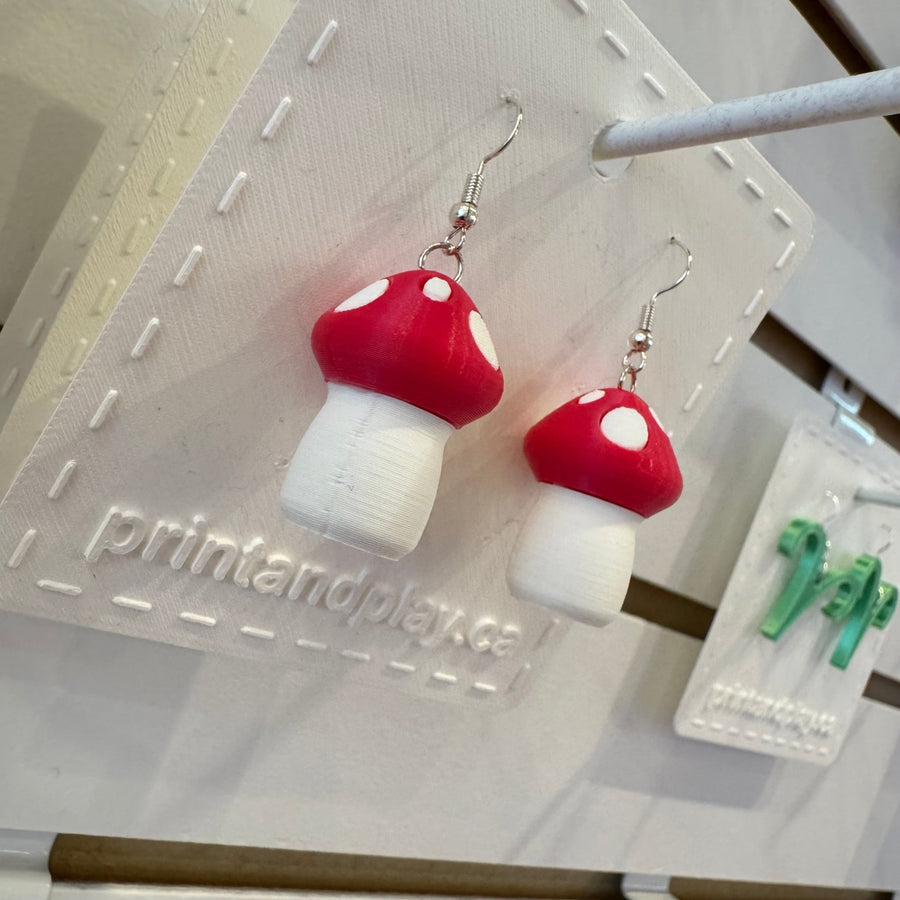 Mushroom Earrings - Print and Play