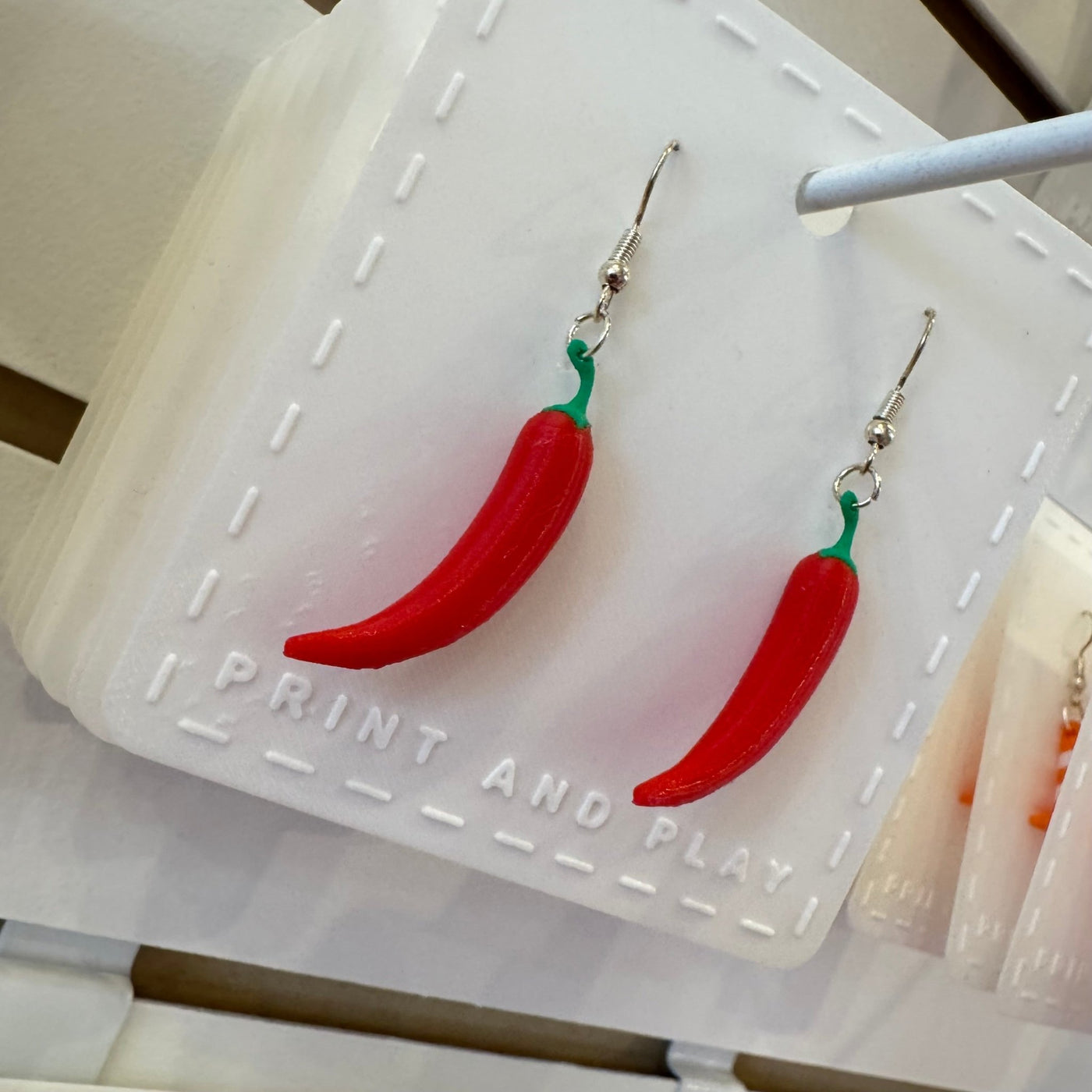 Red Pepper Earrings - Print and Play