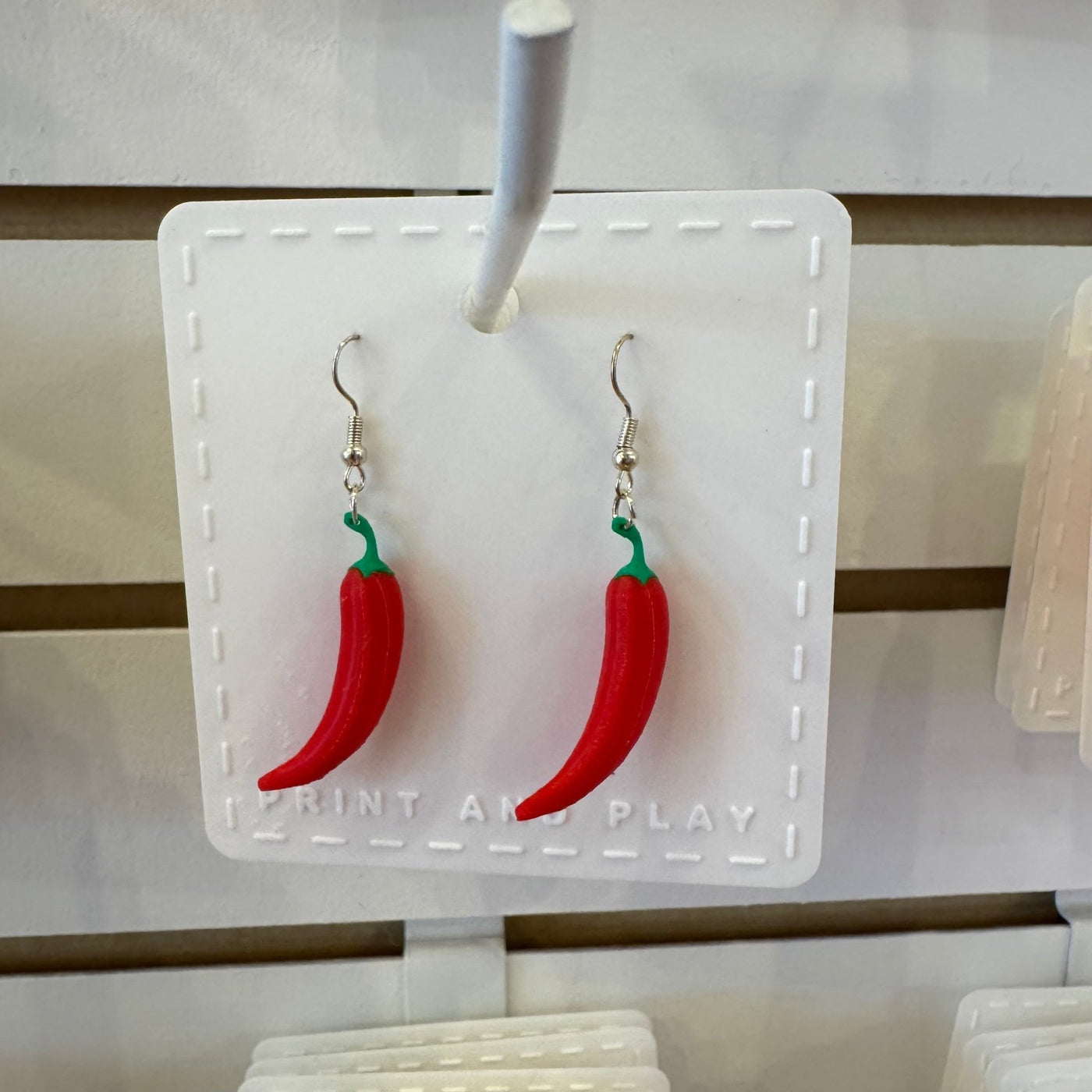 Red Pepper Earrings - Print and Play
