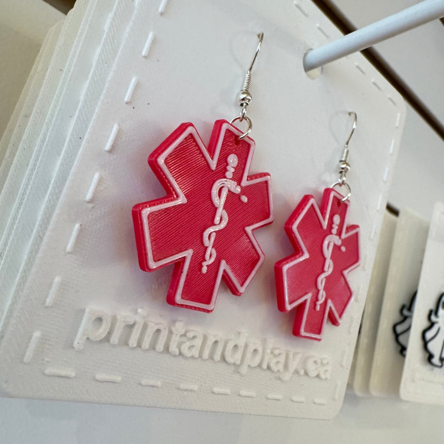 Rod of Asclepius Earrings - Print and Play