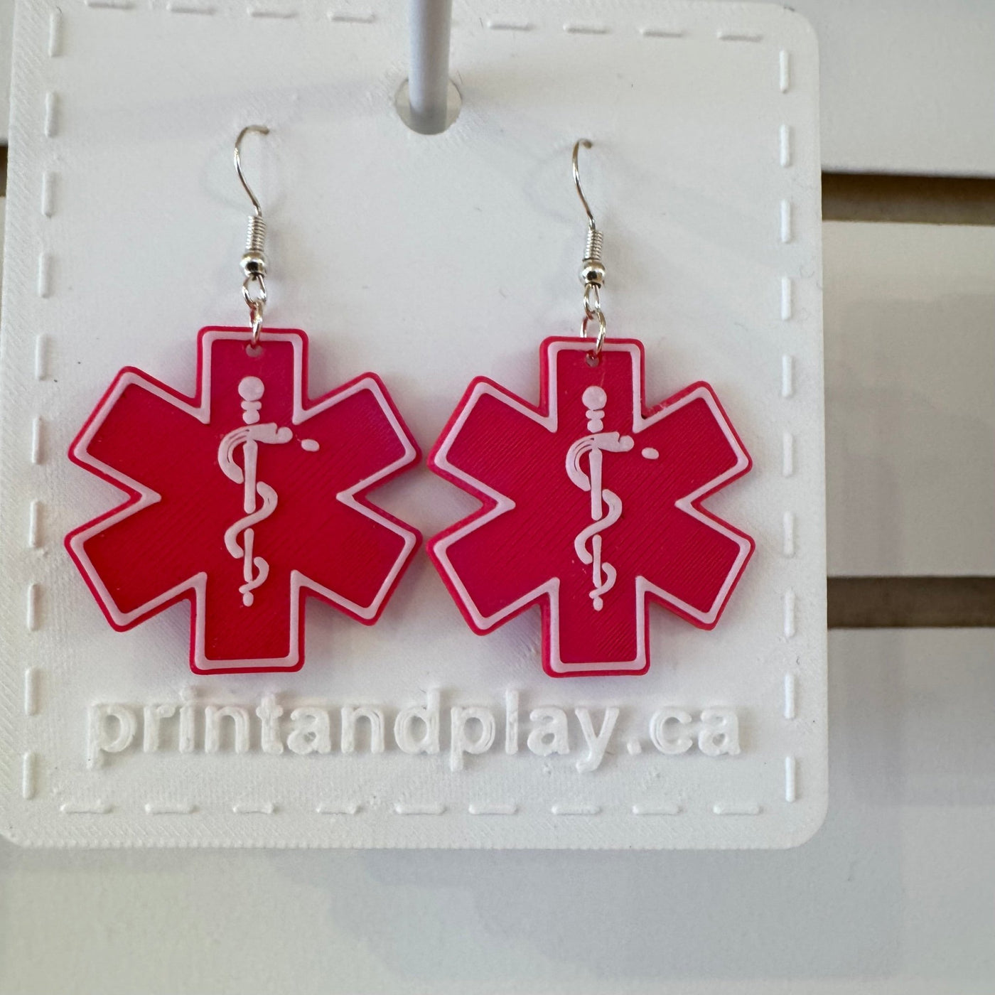 Rod of Asclepius Earrings - Print and Play