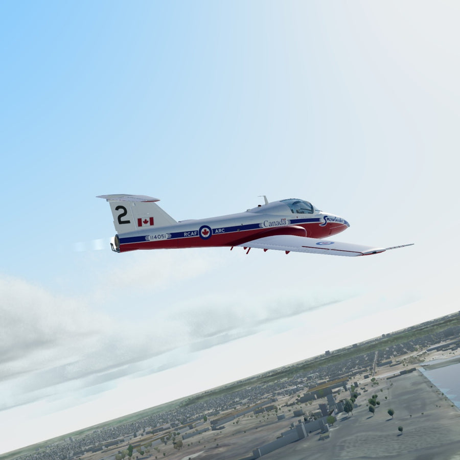 3D printed Canadair CT-114 Tutor model in Canadian Forces Snowbirds colours