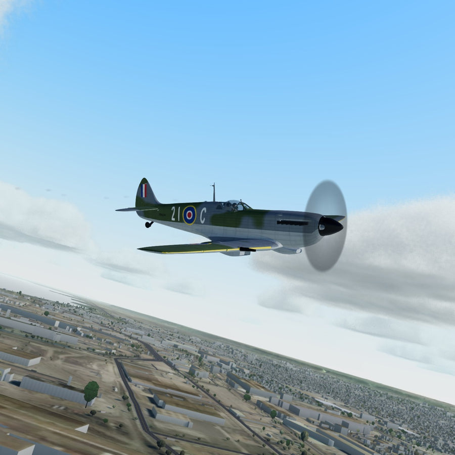 3D printed Supermarine Spitfire Mk.XVI model in TD239 21-C markings
